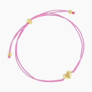 Gorjana New Vibrant Pink Heart Prism Bracelet 18k Gold Plated Brass Detail‎